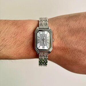 2000s vintage style cute rectangle stainless steel quartz watch